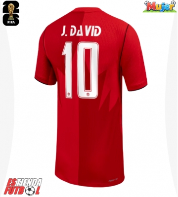 Canadá Jonathan David #10 Primera Equipación Mujer Mundial 2026 Manga Corta